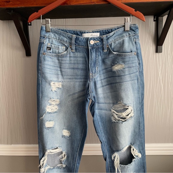 Kancan Mid Rise Boyfriend Fit Denim Jeans KC8281M - Picture 5 of 12